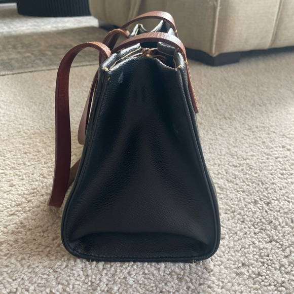 Dooney & Bourke Black and Brown Satchel Purse - Picture 4 of 9